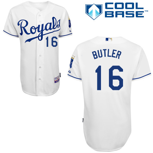 Billy Butler #16 MLB Jersey-Kansas City Royals Men's Authentic Home White Cool Base Baseball Jersey